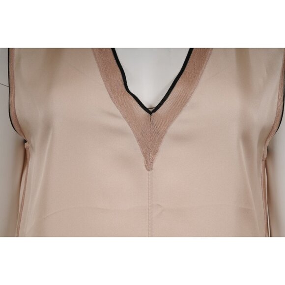 Rag & Bone Womens V Neck Tank Top Large Light Brown Silk Sleeveless - Picture 6 of 8